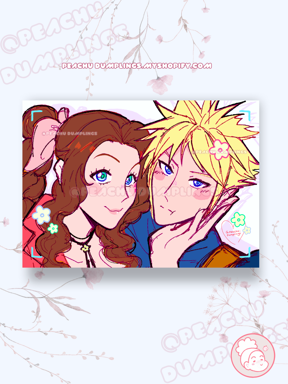 illustration of fantasy couple taking a photo